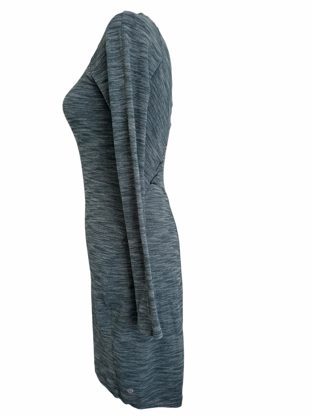lululemon athletica &go Where to Heathered Teal Long-Sleeve Bodycon Dress - Picture 9 of 9